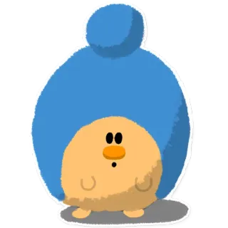 👒 cute, cartoon, blue, blob, character, whimsical telegram sticker