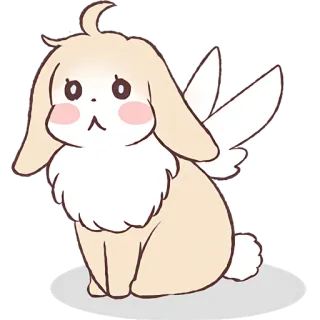 🐰 animal, lapin, mignon, ange, ailes, kawaii telegram sticker