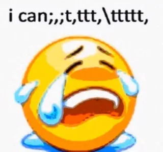😭 i can;;t,ttt, \tttt, triste, piangere, emoji, piangendo telegram sticker