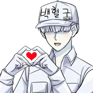 ❄️ 백혈구 Anime, Sel, Jantung, Sel darah putih whatsapp sticker