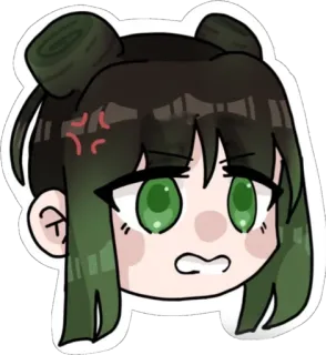 😠 irritado, anime, garota, chateado, emoji whatsapp sticker