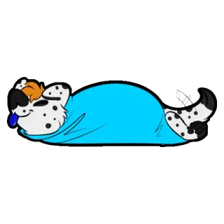 🌯 собака, спящий, мультфильм, животное, пушистый, ленивый telegram sticker