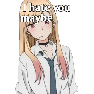 🃏 I hate you maybe อนิเมะ, ผู้หญิง, เกลียด, บางที, สติกเกอร์ telegram sticker