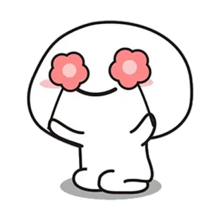 🌺 可爱, 花, 卡通, 眼睛, 爱 telegram sticker