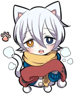 ❄ kot, anime, chibi, kawaii, neko, słodkie telegram sticker