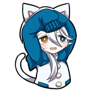 🐱 anime, cat, chibi, cute, hoodie, manga telegram sticker