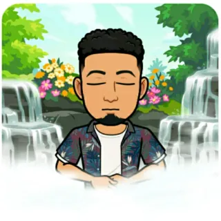 💆‍♂ Desenho animado, Avatar, Pacífico, Cachoeira, Natureza, Meditação, Bitmoji whatsapp sticker