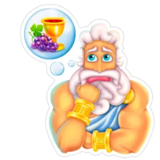 🍇 Cartoon, Trauben, Tasse, Gott, Denken, Traurig, Figur whatsapp sticker