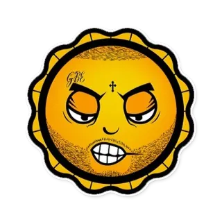🌝 태양, 화난, 만화, 얼굴, 심술궂은, 짜증 telegram sticker
