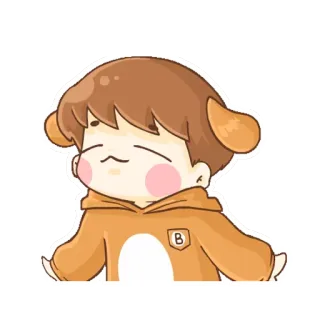 😌 schattig, cartoon, hondenoren, jongen, sticker telegram sticker