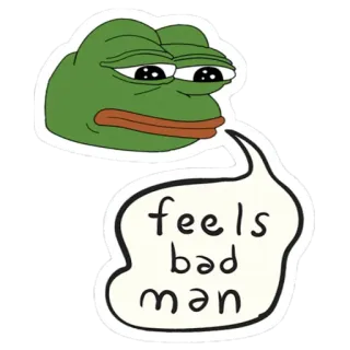 😔 Pepe the Frog feels bad man meme, pepe, frog, feels bad man whatsapp sticker