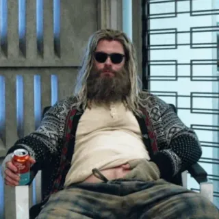⭐️ Thor Thor, Marvel, Bier, entspannt, Superheld, Avengers, lässig telegram sticker