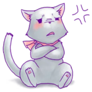 😠 Katze, wütend, süß, Aufkleber, Cartoon, Tier telegram sticker