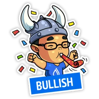 🐃 BULLISH celebrazione, vichingo, rialzista, coriandoli, festa, finanza telegram sticker