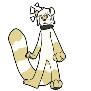 ⁉ hewan, berbulu, kartun, terkejut, krim, putih telegram sticker