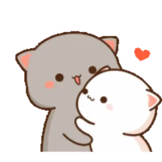 💟 kot, słodki, miłość, para, serce telegram sticker