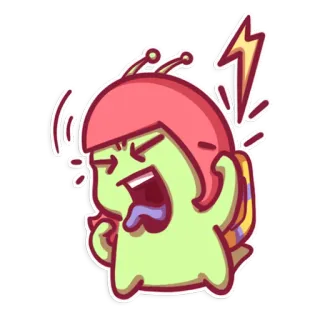 😤 ốc sên, hoạt hình, cảm xúc, thất vọng, tức giận, nhân vật whatsapp sticker