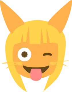 😜 Emoji, Clin d'oeil, Langue, Cheveux Blonds, Idiot, Expression telegram sticker
