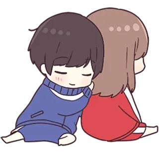 💙 漫画, カップル, 可愛い, 愛, アニメ, ハグ telegram sticker