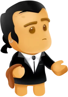 👔 Cartoon, Personage, Pak, Man, Oorbel telegram sticker