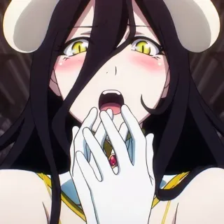😍 Albedo Overlord 애니메이션, 악마, 판타지, 비디오 게임, 뿔, 오버로드, 알베도 telegram sticker