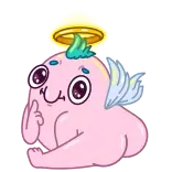 😇 卡通, 贴纸, 天使, 中指 telegram sticker