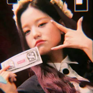 🍼 dinheiro, moeda, menina, coreana, idol, entretenimento telegram sticker