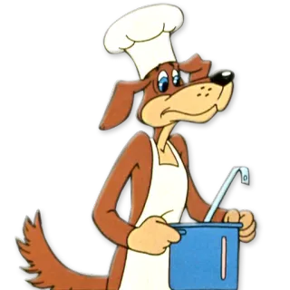 🍴 chef, cooking, dog, cartoon, kitchen whatsapp sticker