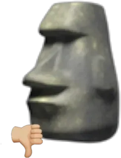 🗿 โมไอ, ไม่ชอบ, รูปปั้น, เกาะอีสเตอร์, ไม่ถูกใจ, ลบ telegram sticker
