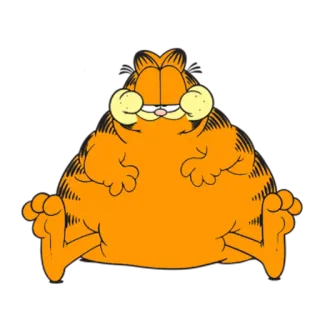 🐷 Garfield cat, orange, cartoon, lazy, fat, comic whatsapp sticker