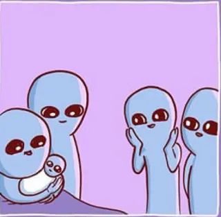 🥰 宇宙人, 漫画, 家族, 可愛い, 赤ちゃん telegram sticker