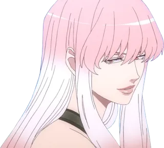 😏 Anime, Manga, capelli rosa, personaggio, illustrazione telegram sticker