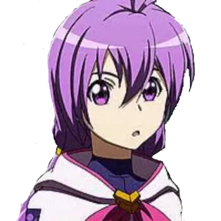 😮 anime, cartoon, character, girl, purple hair, cute telegram sticker