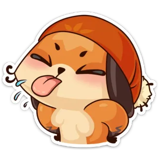 😝 dog, animal, cute, sticker, cartoon, tongue out, funny whatsapp sticker