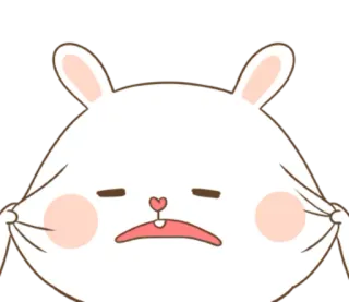 🐽 królik, smutny, królik, słodki, zwierzę, kreskówka, naklejka telegram sticker