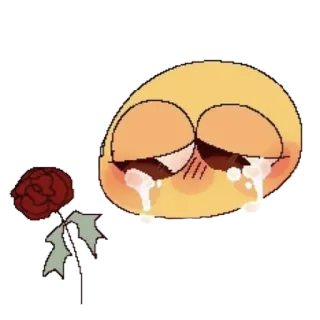 🥺 emoji, crying, rose, sad, emotional, tears telegram sticker