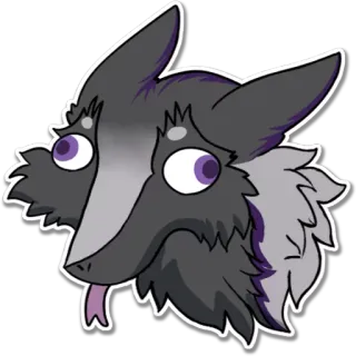 😝 animal, sticker, furry, cartoon, dog, illustration telegram sticker