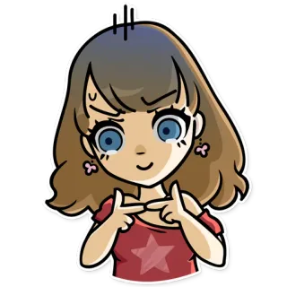 😰 девушка, аниме, мультфильм, милый, цифровое искусство, рисунок, иллюстрация telegram sticker