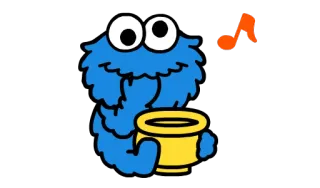 🎶 Cookie Monster Sesame Street คุกกี้มอนสเตอร์, เซซามีสตรีท, คุกกี้, ถ้วย, การ์ตูน telegram sticker