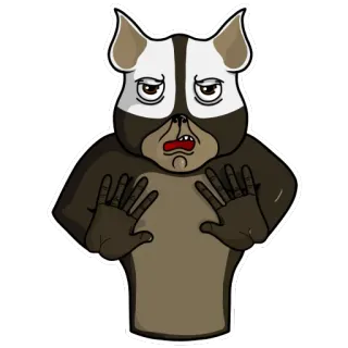 😠 binatang, kartun, karakter, mamalia, stiker telegram sticker