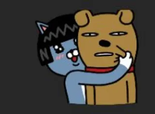 😮‍💨 Dessin animé, Animal, Câlin, Chat, Chien, Mignon whatsapp sticker