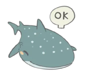 👌 OK Tubarão, Animal, Mar, Tubarão-baleia, Ok telegram sticker