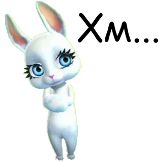 😕 кролик, заяц, животное, милый, мультик whatsapp sticker