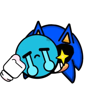 🎭 crying, sonic, sad, cartoon, fanart, blue, expression, meme telegram sticker
