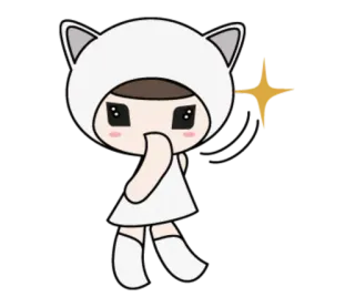😊 kawaii, mignon, animé, personnage, chat, paillettes telegram sticker