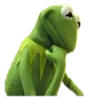 🤔 Kermit the Frog kermit, grenouille, marionnette, pensif, meme, muppets telegram sticker