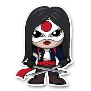 🇯🇵 katana, weapon, sword, woman, ninja, comic telegram sticker