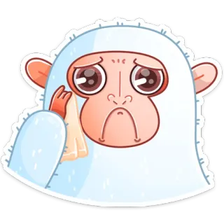 😢 sedih, menangis, monyet, imut, kartun telegram sticker