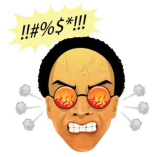 😡 !!#%$*!!! bravo, frustrado, desenho animado, palavrões, censurado telegram sticker