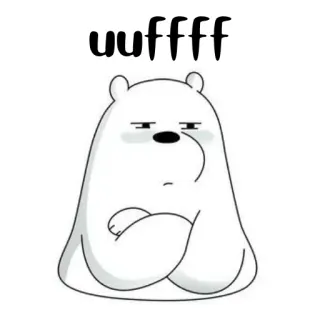 🐻‍❄️ Ice Bear We Bare Bears uuffff Ice Bear, We Bare Bears, Dessin animé, Ours, Mignon, Drôle whatsapp sticker